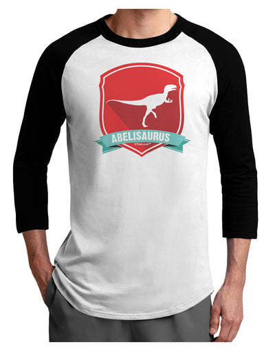 Jurassic Abelisaurus Dinosaur Design Adult Raglan Shirt by TooLoud-TooLoud-White-Black-X-Small-Davson Sales