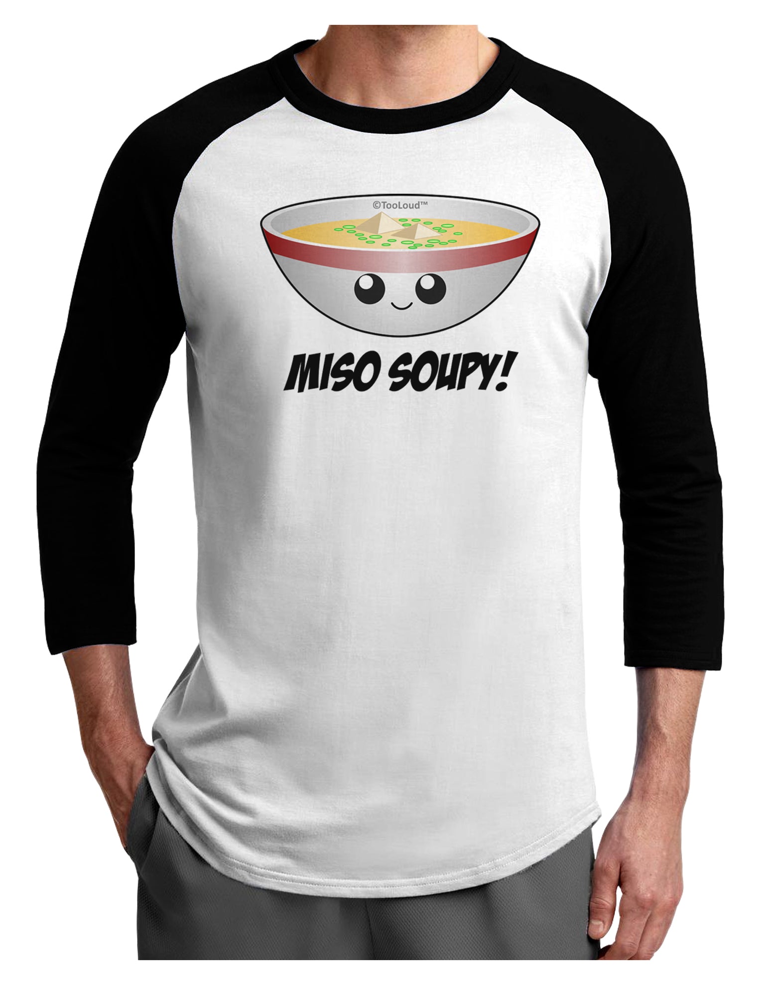 Miso Soupy - Cute Miso Soup Bowl Adult Raglan Shirt by TooLoud-TooLoud-White-Black-X-Small-Davson Sales