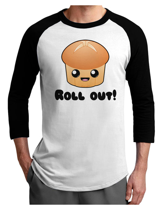 Roll Out Cute Roll Adult Raglan Shirt-TooLoud-White-Black-X-Small-Davson Sales