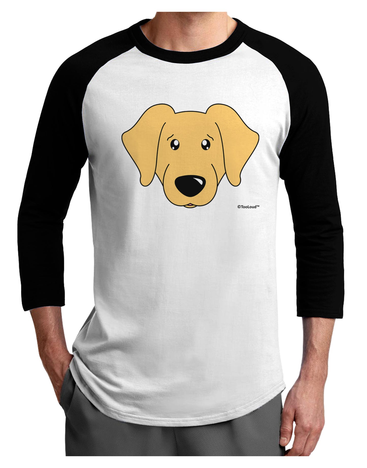 Cute Golden Retriever Dog Adult Raglan Shirt by TooLoud-TooLoud-White-Black-X-Small-Davson Sales