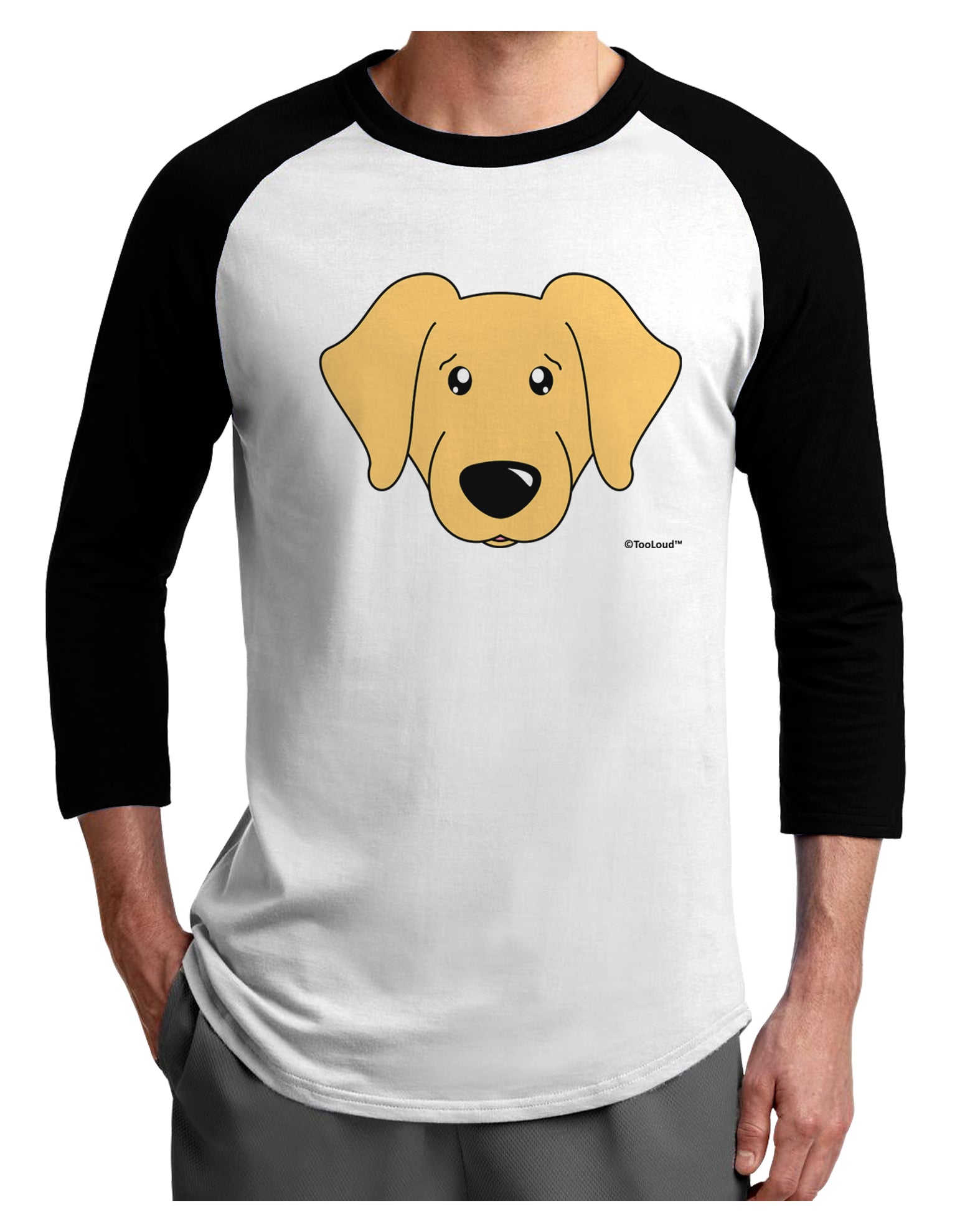 Cute Golden Retriever Dog Adult Raglan Shirt by TooLoud-TooLoud-White-Black-X-Small-Davson Sales
