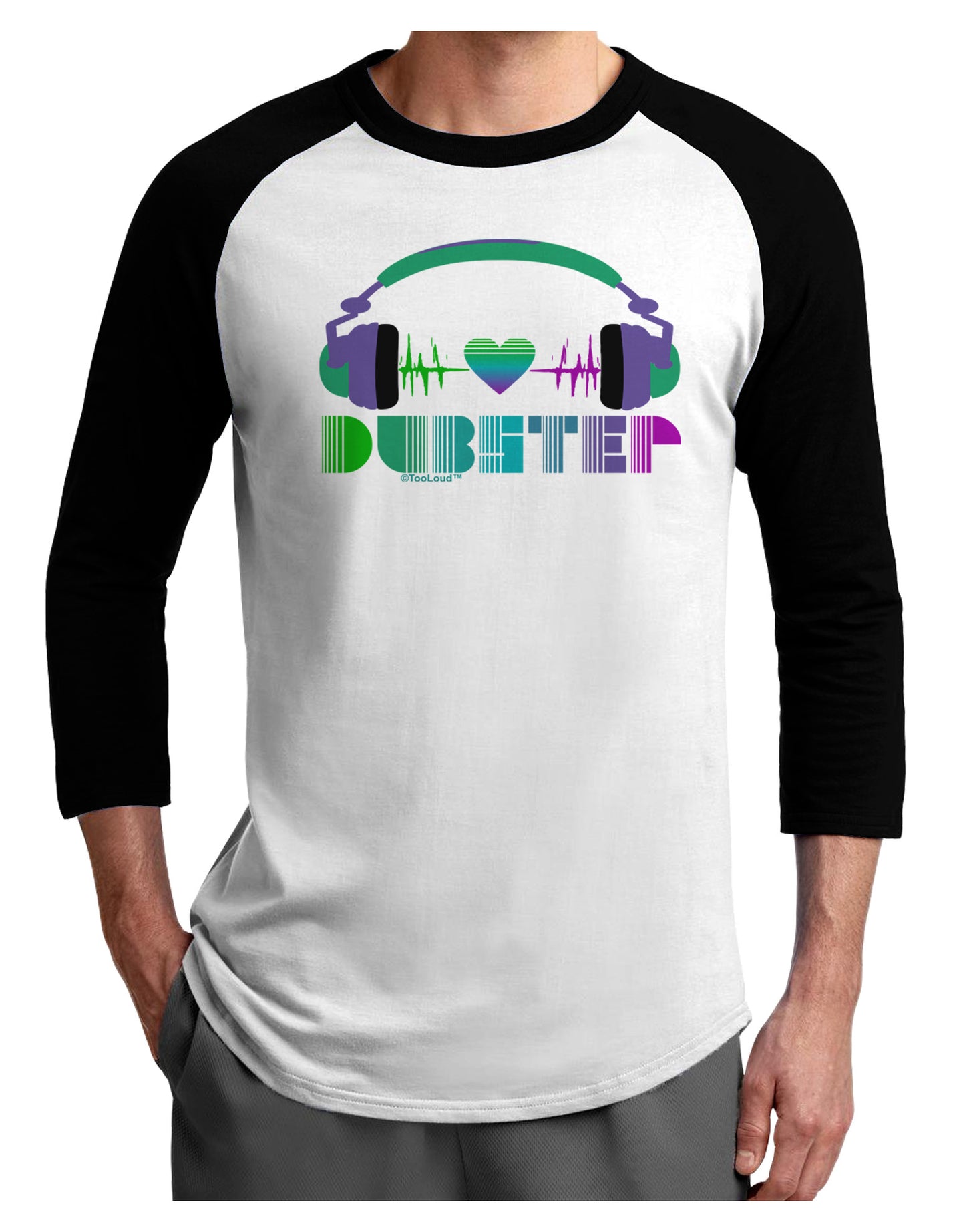 Heart Dubstep Adult Raglan Shirt-Raglan Shirt-TooLoud-White-Black-X-Small-Davson Sales
