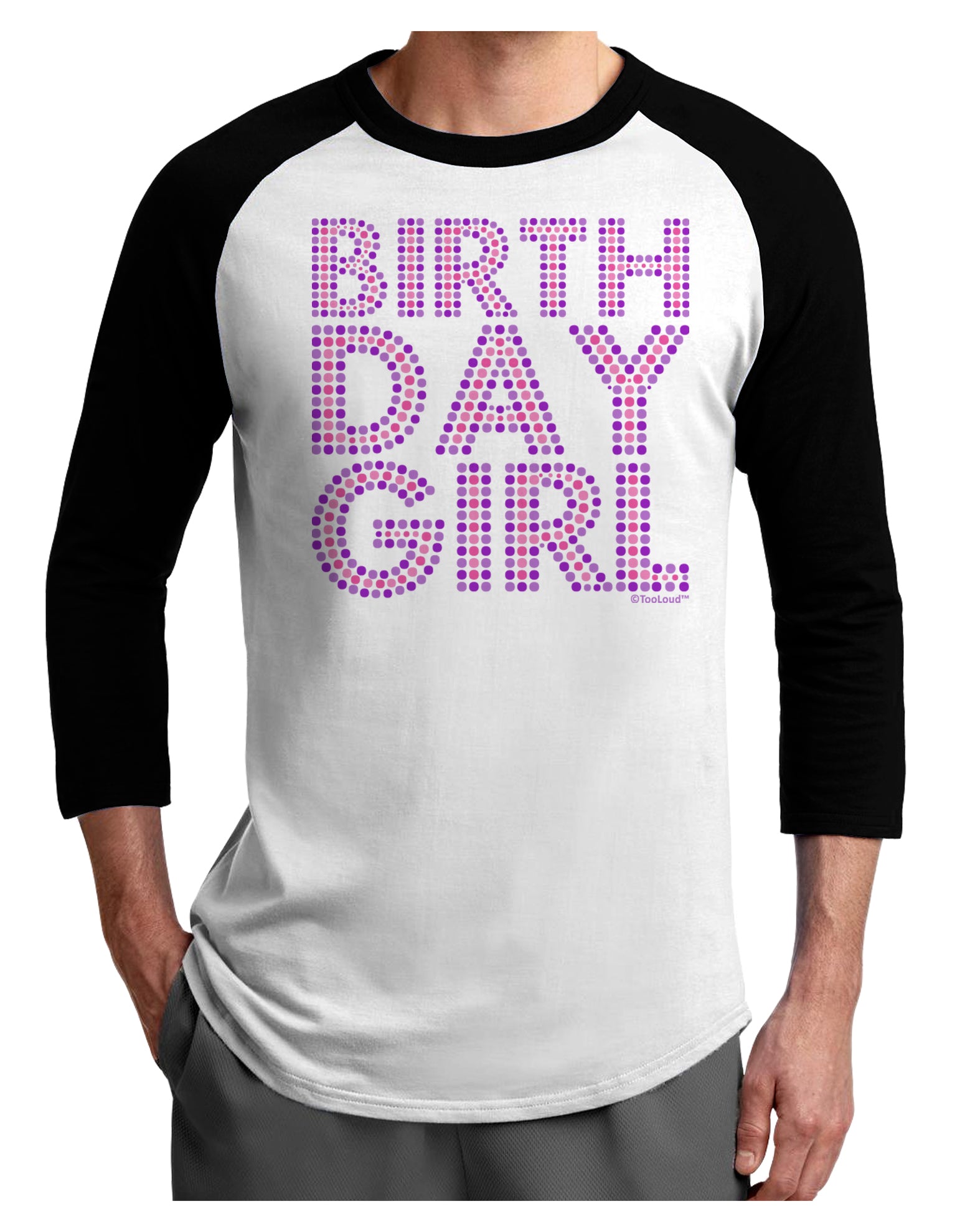 Birthday Girl - Pink and Purple Dots Adult Raglan Shirt by TooLoud-Raglan Shirt-TooLoud-White-Black-X-Small-Davson Sales