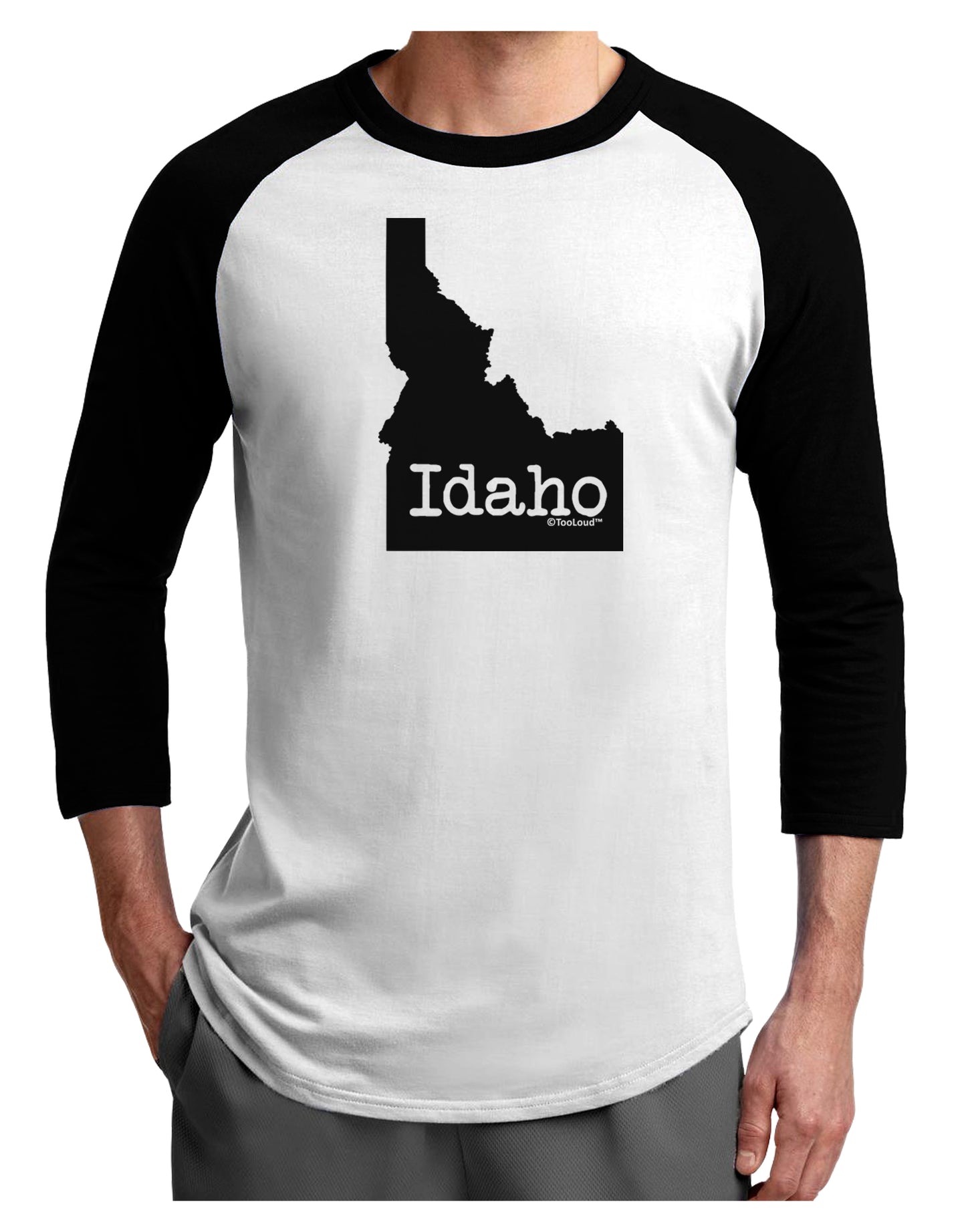 Idaho - United States Shape Adult Raglan Shirt by TooLoud-TooLoud-White-Black-X-Small-Davson Sales