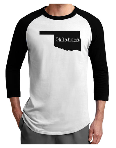 Oklahoma - United States Shape Adult Raglan Shirt by TooLoud-TooLoud-White-Black-X-Small-Davson Sales