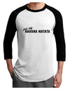 TooLoud Just Say Hakuna Matata Adult Raglan Shirt-Mens-Tshirts-TooLoud-White-Black-X-Small-Davson Sales