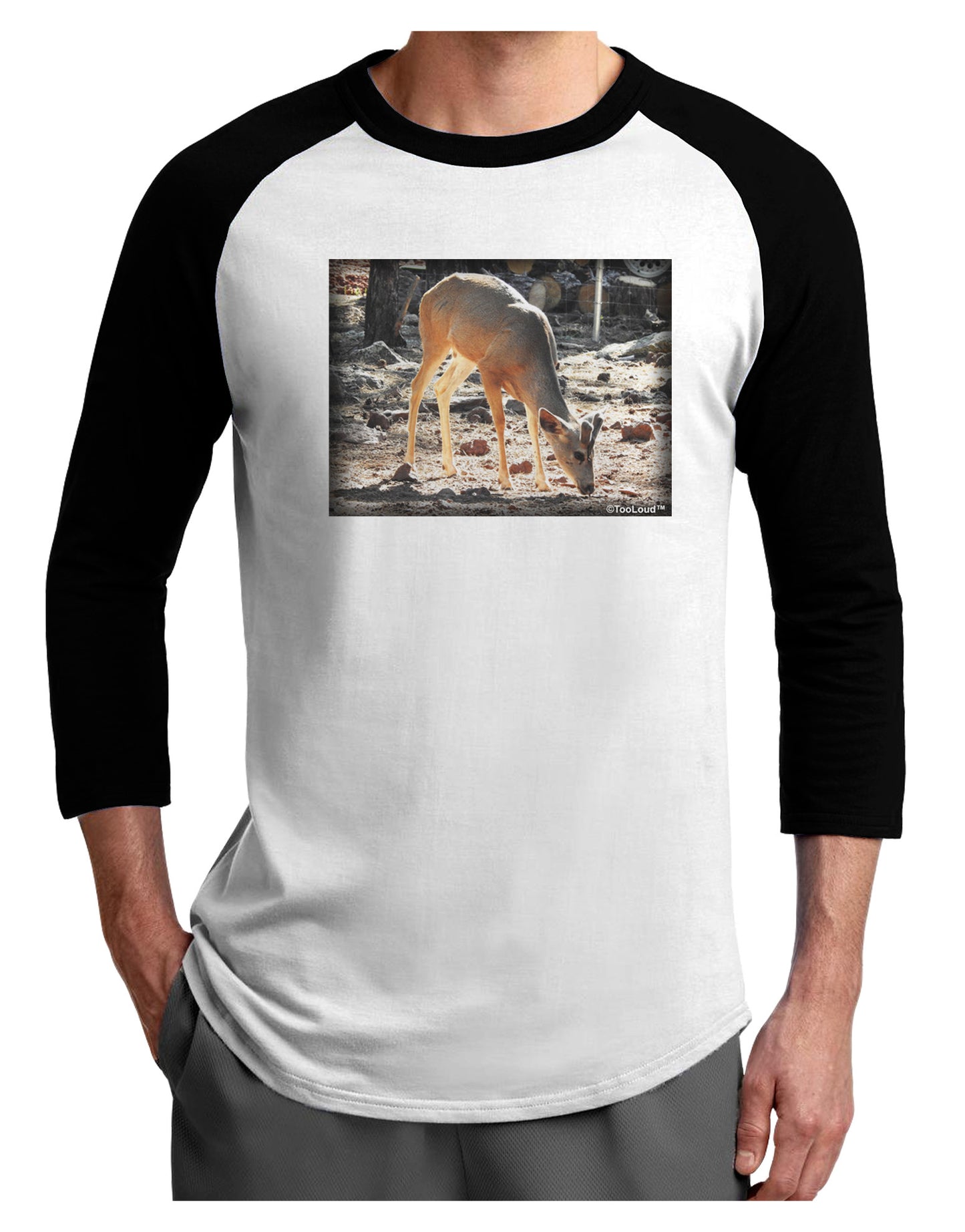 Little Buck Adult Raglan Shirt-Raglan Shirt-TooLoud-White-Black-X-Small-Davson Sales