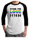 Stand For Love Rainbow Adult Raglan Shirt-TooLoud-White-Black-X-Small-Davson Sales