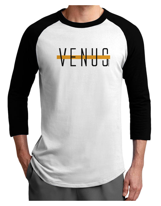Planet Venus Text Only Adult Raglan Shirt-Raglan Shirt-TooLoud-White-Black-X-Small-Davson Sales