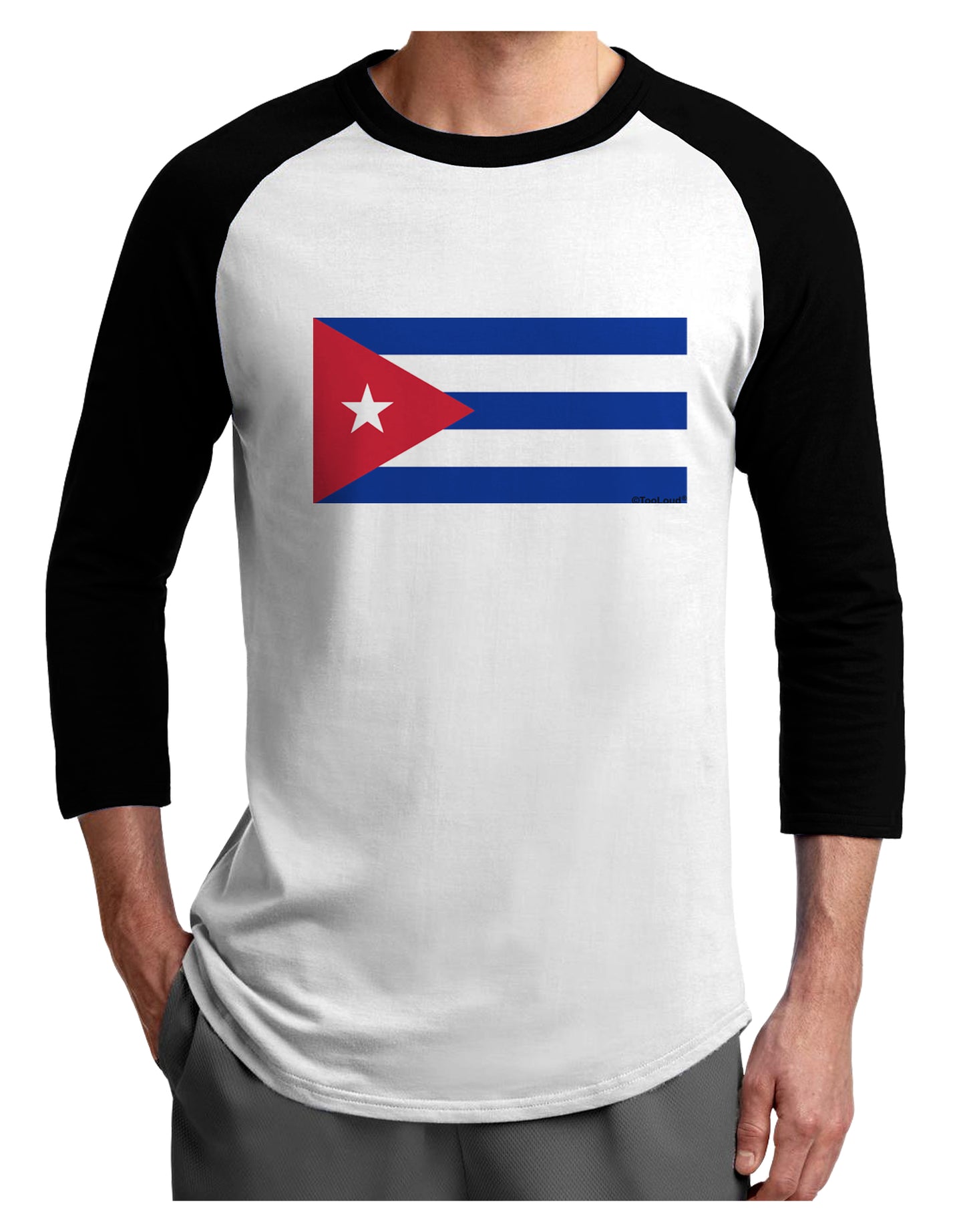 Cuba Flag Cubana Adult Raglan Shirt by TooLoud-TooLoud-White-Black-X-Small-Davson Sales