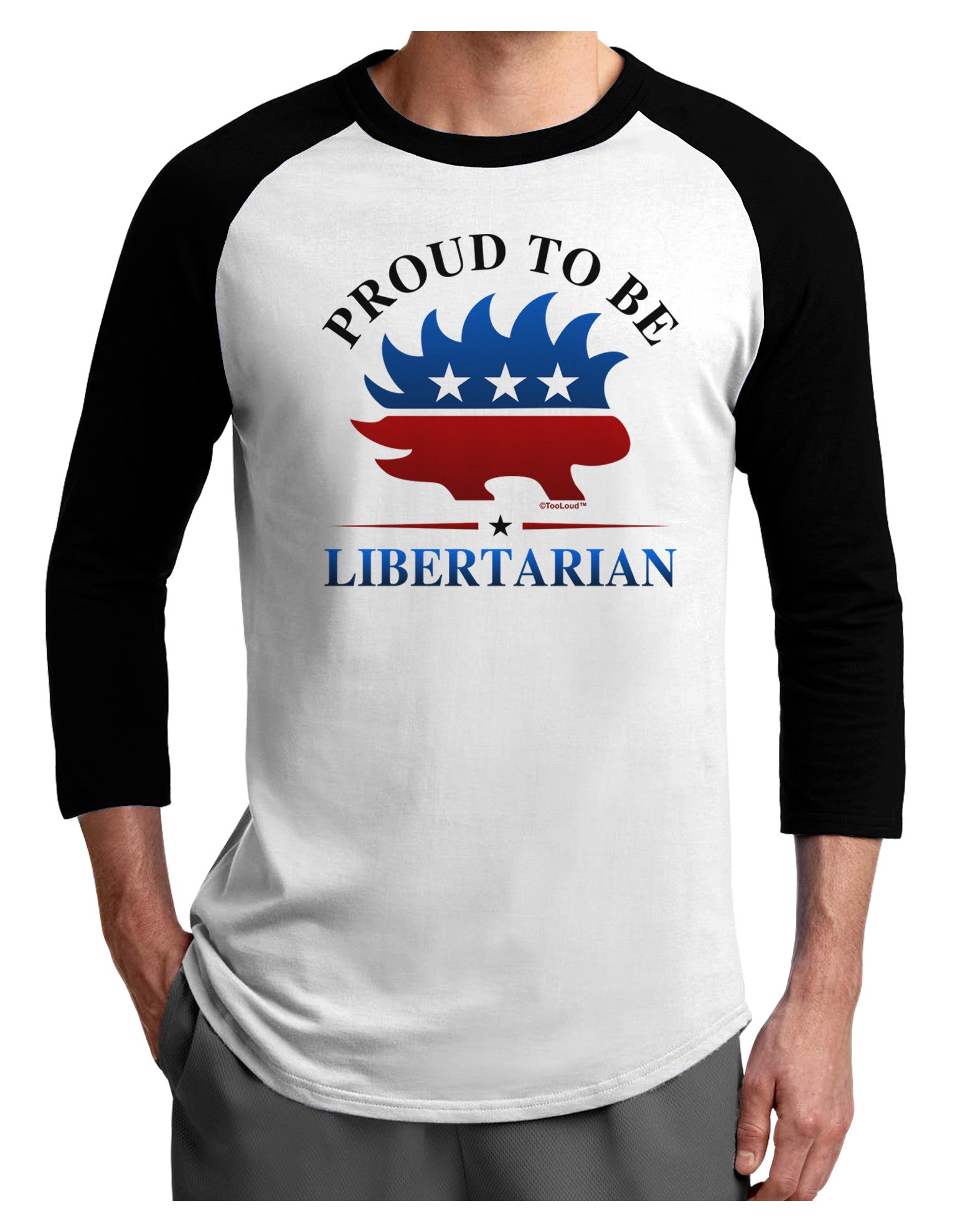 Proud To Be Libertarian Adult Raglan Shirt-Raglan Shirt-TooLoud-White-Black-X-Small-Davson Sales