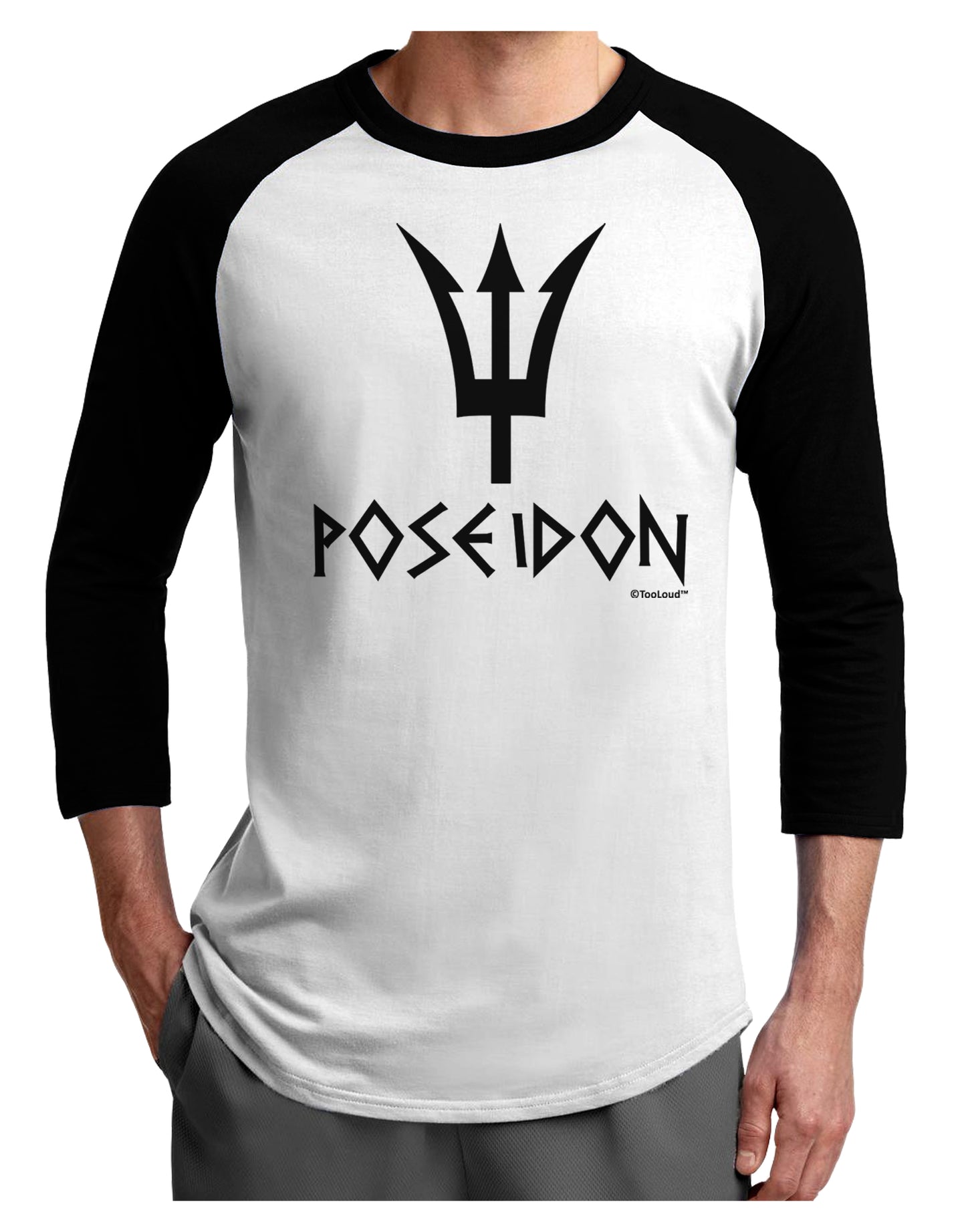 Trident of Poseidon with Text - Greek Mythology Adult Raglan Shirt by TooLoud-TooLoud-White-Black-X-Small-Davson Sales
