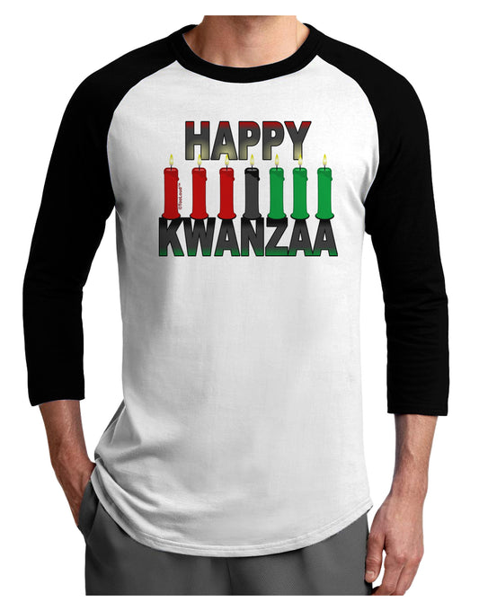 Happy Kwanzaa Candles Adult Raglan Shirt-Raglan Shirt-TooLoud-White-Black-X-Small-Davson Sales