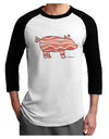 Bacon Pig Silhouette Adult Raglan Shirt by TooLoud-Raglan Shirt-TooLoud-White-Black-X-Small-Davson Sales