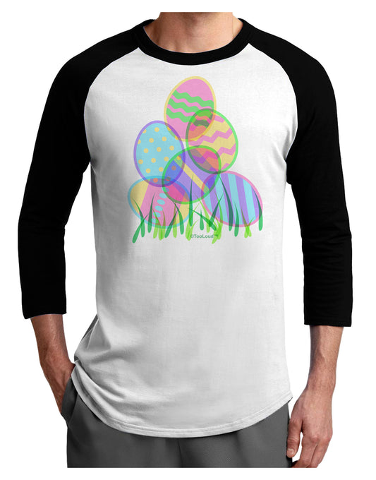 Gel Look Easter Eggs Adult Raglan Shirt-Raglan Shirt-TooLoud-White-Black-X-Small-Davson Sales
