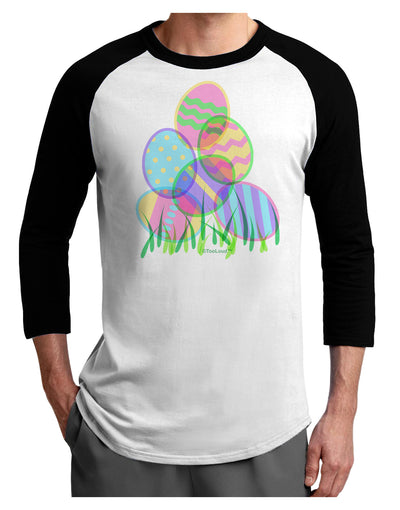 Gel Look Easter Eggs Adult Raglan Shirt-Raglan Shirt-TooLoud-White-Black-X-Small-Davson Sales