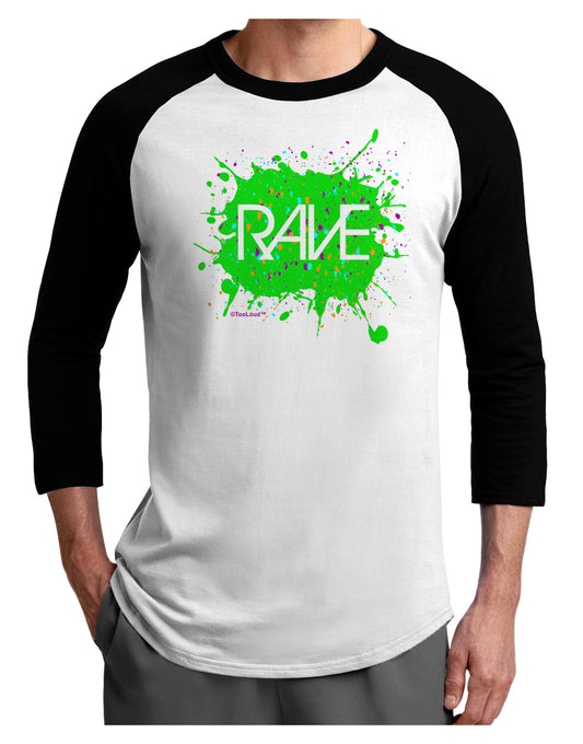 Rave Splatter Green Adult Raglan Shirt-Raglan Shirt-TooLoud-White-Black-X-Small-Davson Sales