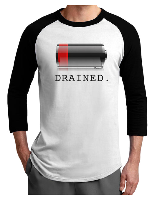 Battery Drained Adult Raglan Shirt-Raglan Shirt-TooLoud-White-Black-X-Small-Davson Sales
