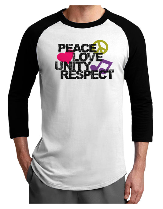 PLUR Distressed Text Adult Raglan Shirt-Raglan Shirt-TooLoud-White-Black-X-Small-Davson Sales