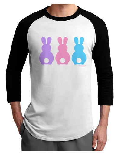 Three Easter Bunnies - Pastels Adult Raglan Shirt by TooLoud-TooLoud-White-Black-X-Small-Davson Sales