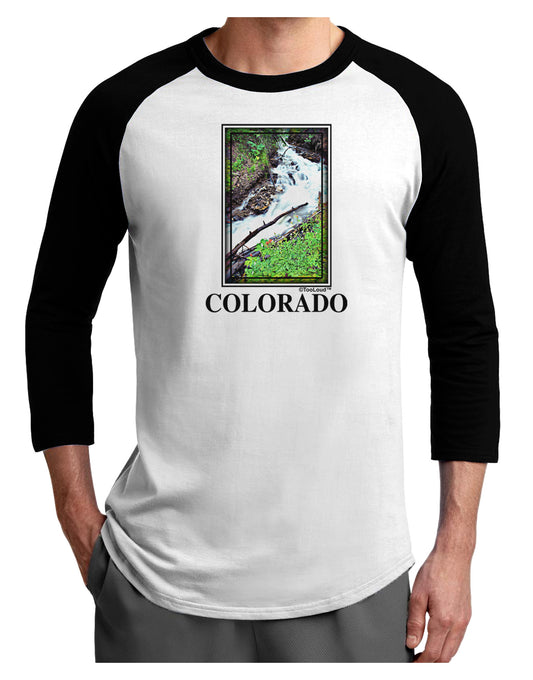 Colorado White River Text Adult Raglan Shirt-Raglan Shirt-TooLoud-White-Black-X-Small-Davson Sales