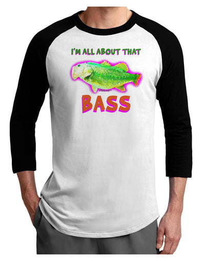 All About That Bass Fish Watercolor Adult Raglan Shirt-Raglan Shirt-TooLoud-White-Black-X-Small-Davson Sales