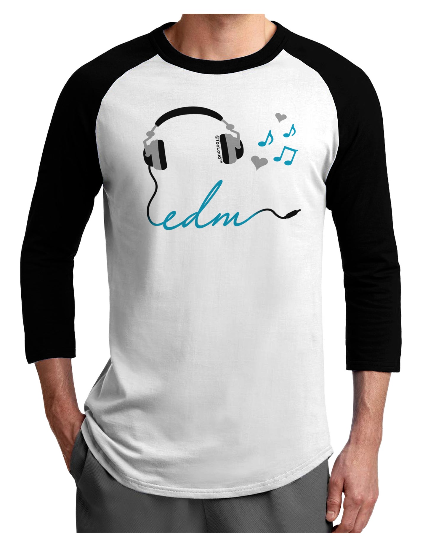 EDM Cord Blue Adult Raglan Shirt-Raglan Shirt-TooLoud-White-Black-X-Small-Davson Sales