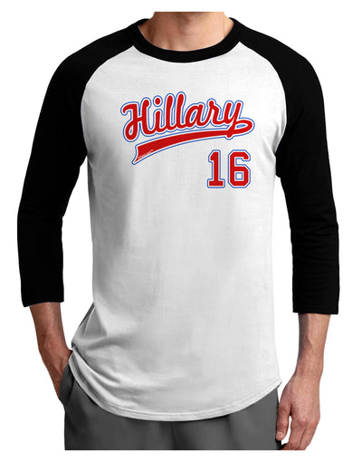 Hillary Jersey 16 Adult Raglan Shirt-TooLoud-White-Black-X-Small-Davson Sales