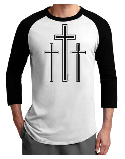 Three Cross Design - Easter Adult Raglan Shirt by TooLoud-TooLoud-White-Black-X-Small-Davson Sales