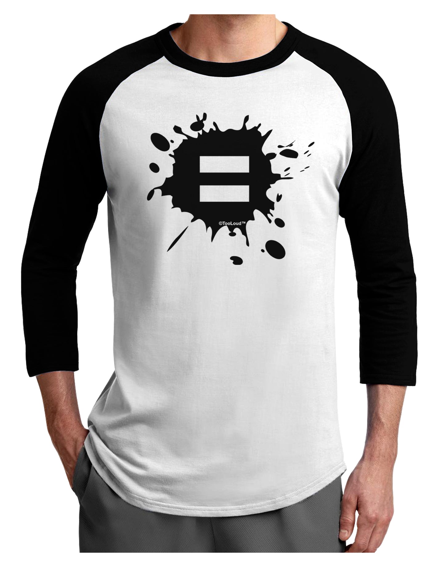 Equal Paint Splatter Adult Raglan Shirt by TooLoud-TooLoud-White-Black-X-Small-Davson Sales