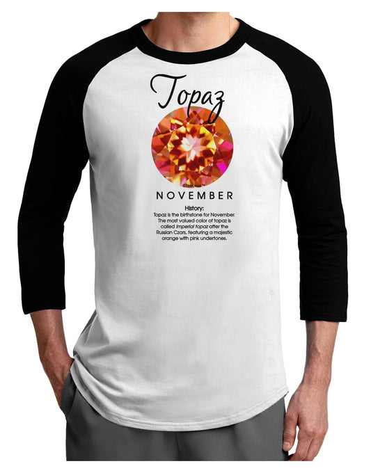 Birthstone Topaz Adult Raglan Shirt by TooLoud-TooLoud-White-Black-X-Small-Davson Sales