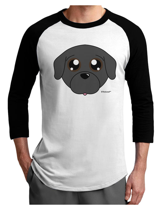 Cute Pug Dog - Black Adult Raglan Shirt by TooLoud-TooLoud-White-Black-X-Small-Davson Sales