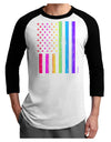 American Pride - Rainbow Flag Adult Raglan Shirt-TooLoud-White-Black-X-Small-Davson Sales