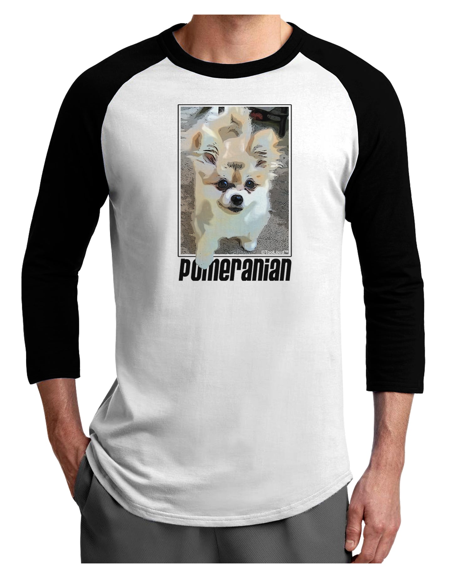 Pomeranian Step Out Adult Raglan Shirt by TooLoud-TooLoud-White-Black-X-Small-Davson Sales
