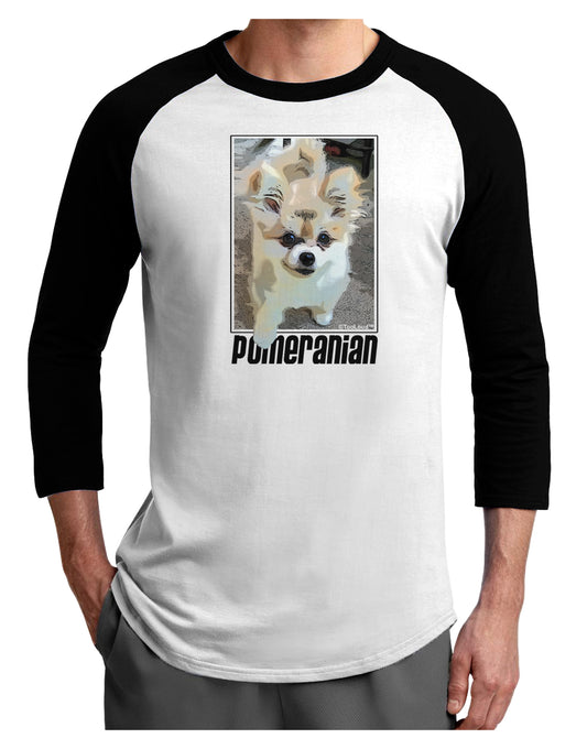 Pomeranian Step Out Adult Raglan Shirt by TooLoud-TooLoud-White-Black-X-Small-Davson Sales