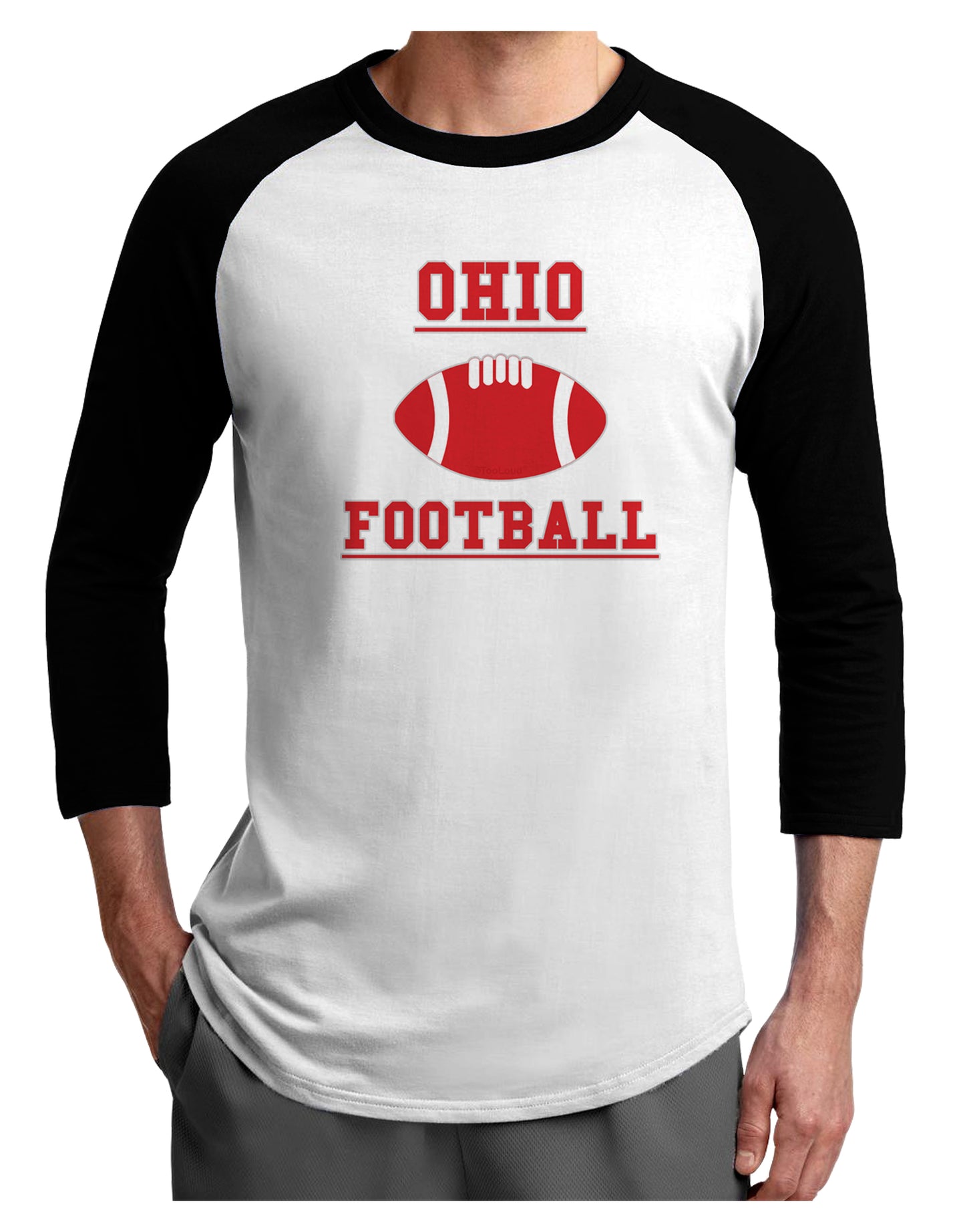 Ohio Football Adult Raglan Shirt by TooLoud-TooLoud-White-Black-X-Small-Davson Sales