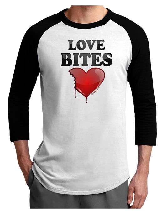 Love Bites Adult Raglan Shirt-Raglan Shirt-TooLoud-White-Black-X-Small-Davson Sales