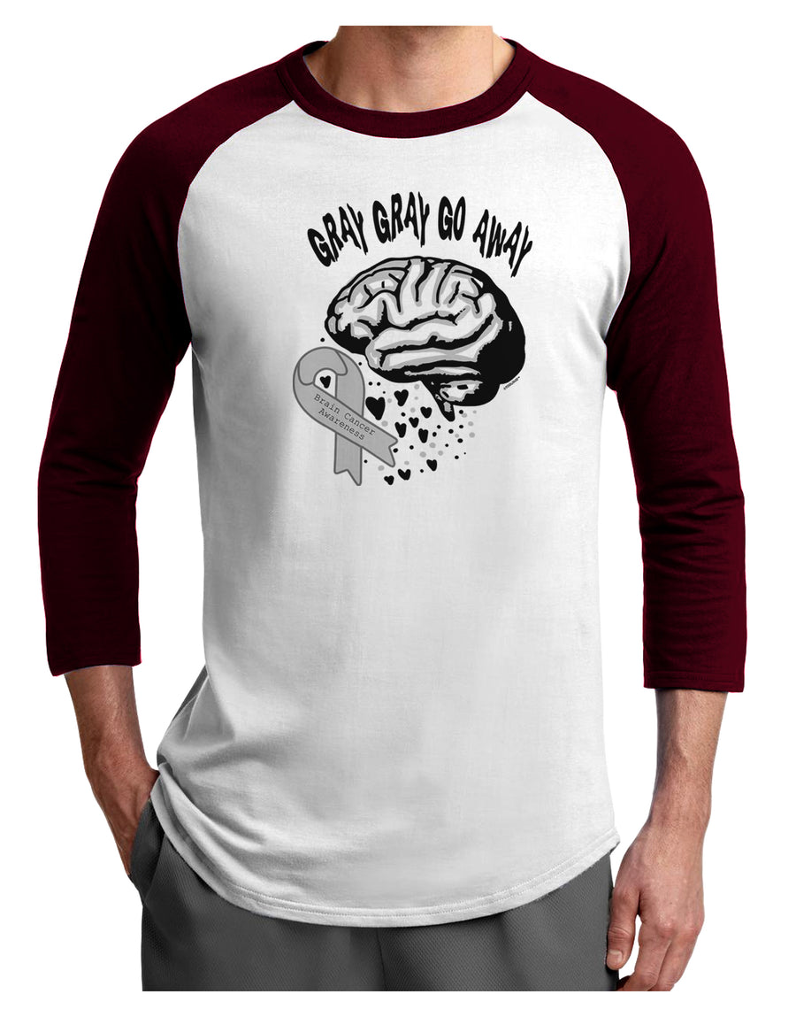 TooLoud Gray Gray Go Away Adult Raglan Shirt-Mens-Tshirts-TooLoud-White-Black-X-Small-Davson Sales