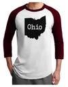 Ohio - United States Shape Adult Raglan Shirt by TooLoud-TooLoud-White-Cardinal-X-Small-Davson Sales