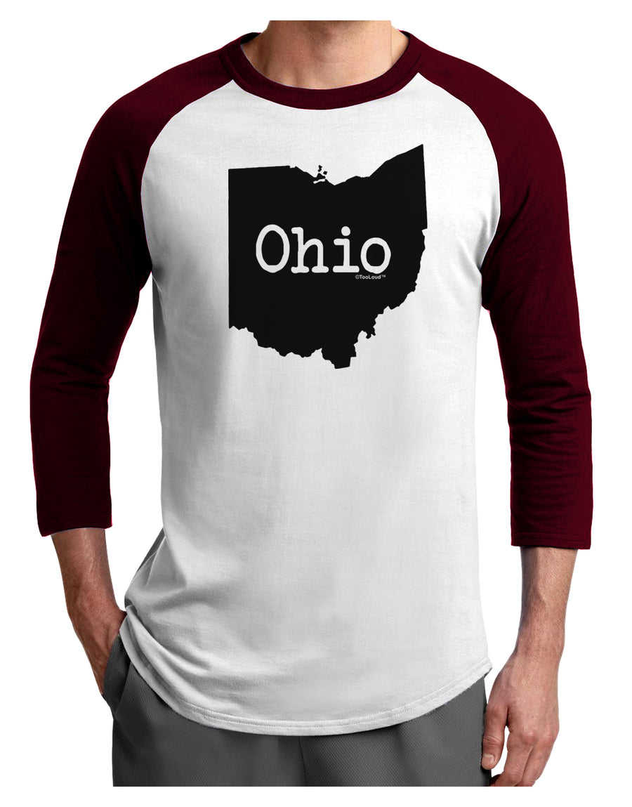 Ohio - United States Shape Adult Raglan Shirt by TooLoud-TooLoud-White-Black-X-Small-Davson Sales