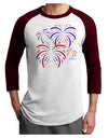 Patriotic Fireworks with Bursting Stars Adult Raglan Shirt by TooLoud-TooLoud-White-Cardinal-X-Small-Davson Sales