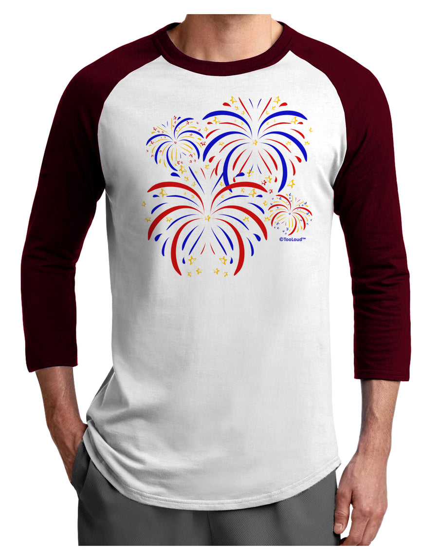 Patriotic Fireworks with Bursting Stars Adult Raglan Shirt by TooLoud-TooLoud-White-Black-X-Small-Davson Sales