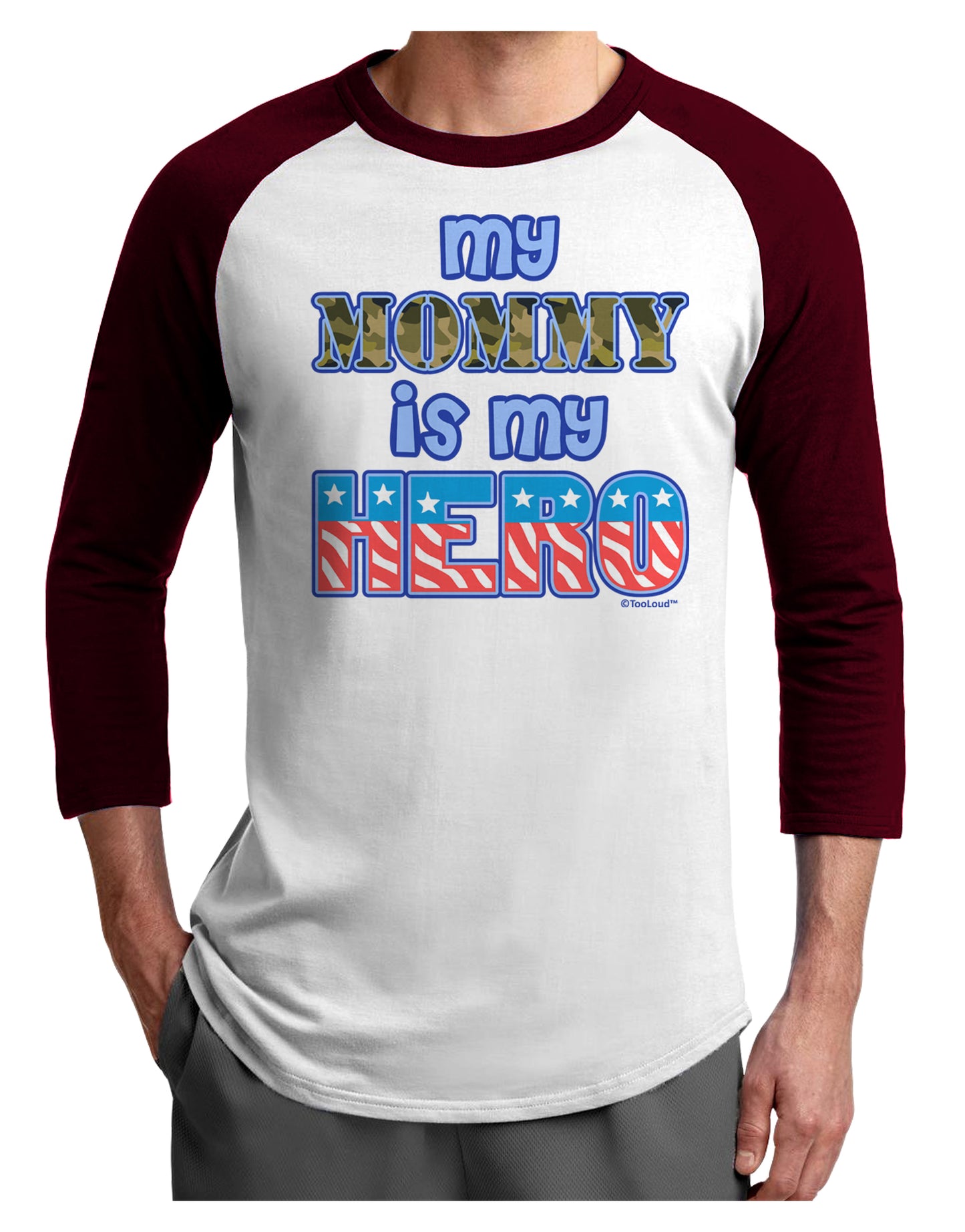 My Mommy is My Hero - Adult Raglan Shirt by TooLoud-TooLoud-White-Cardinal-X-Small-Davson Sales