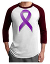 Crohn’s Disease Awareness Ribbon - Purple Adult Raglan Shirt-TooLoud-White-Cardinal-X-Small-Davson Sales