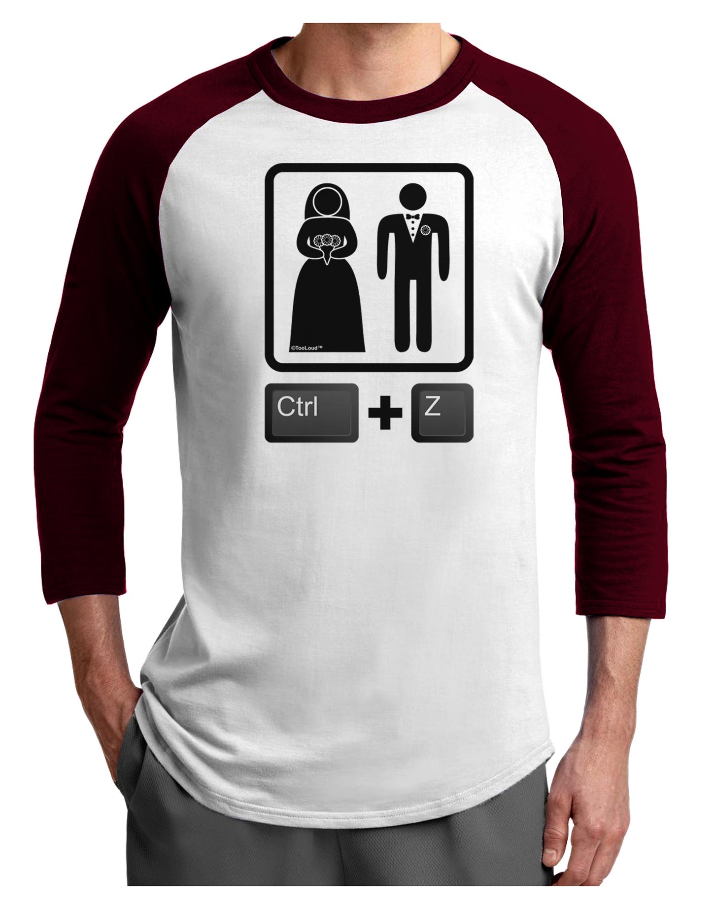 Ctrl Z - Marriage Adult Raglan Shirt-Raglan Shirt-TooLoud-White-Cardinal-X-Small-Davson Sales