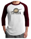 Planet Saturn Text Adult Raglan Shirt-Raglan Shirt-TooLoud-White-Cardinal-X-Small-Davson Sales