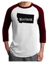 Montana - United States Shape Adult Raglan Shirt by TooLoud-TooLoud-White-Cardinal-X-Small-Davson Sales