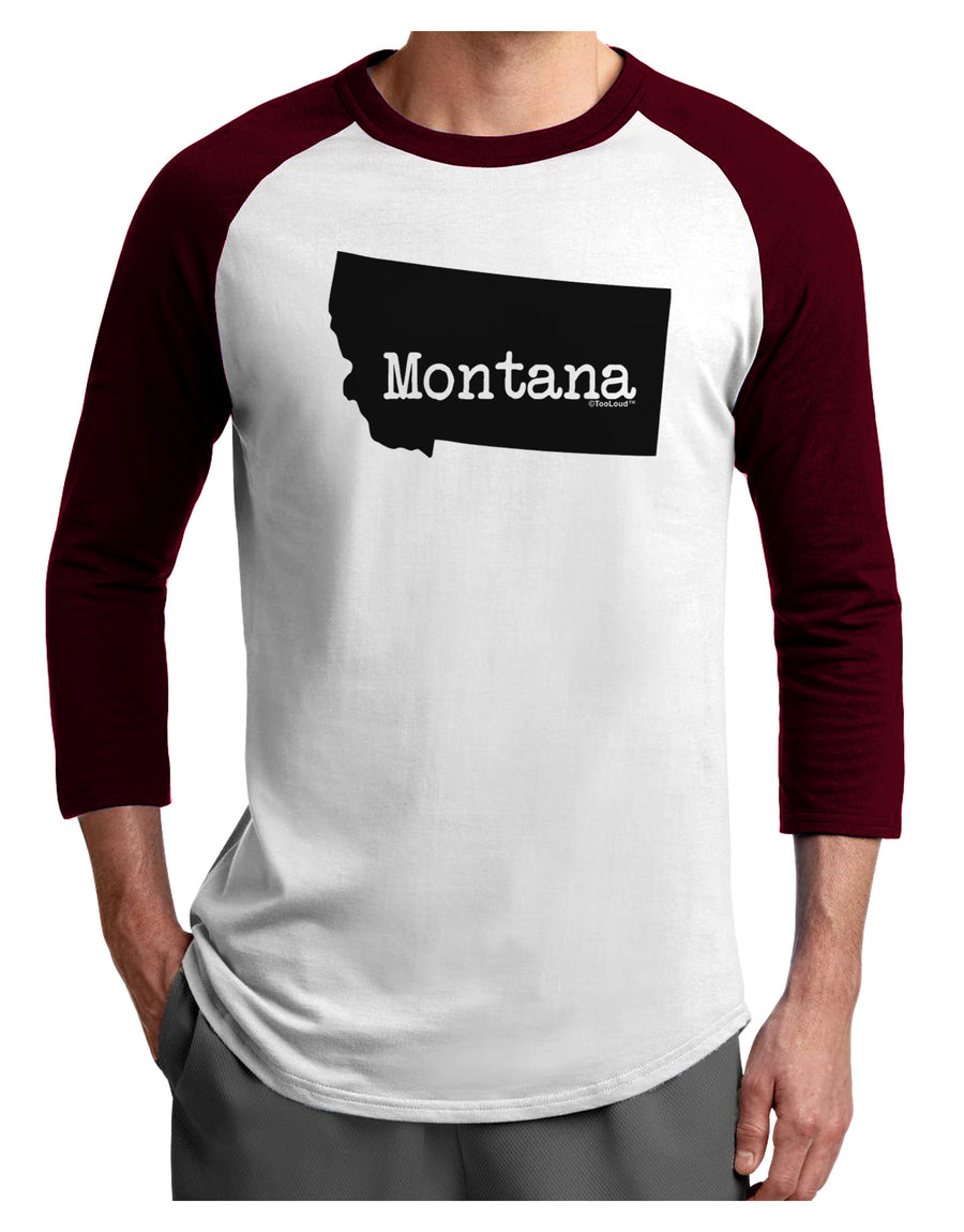 Montana - United States Shape Adult Raglan Shirt by TooLoud-TooLoud-White-Black-X-Small-Davson Sales