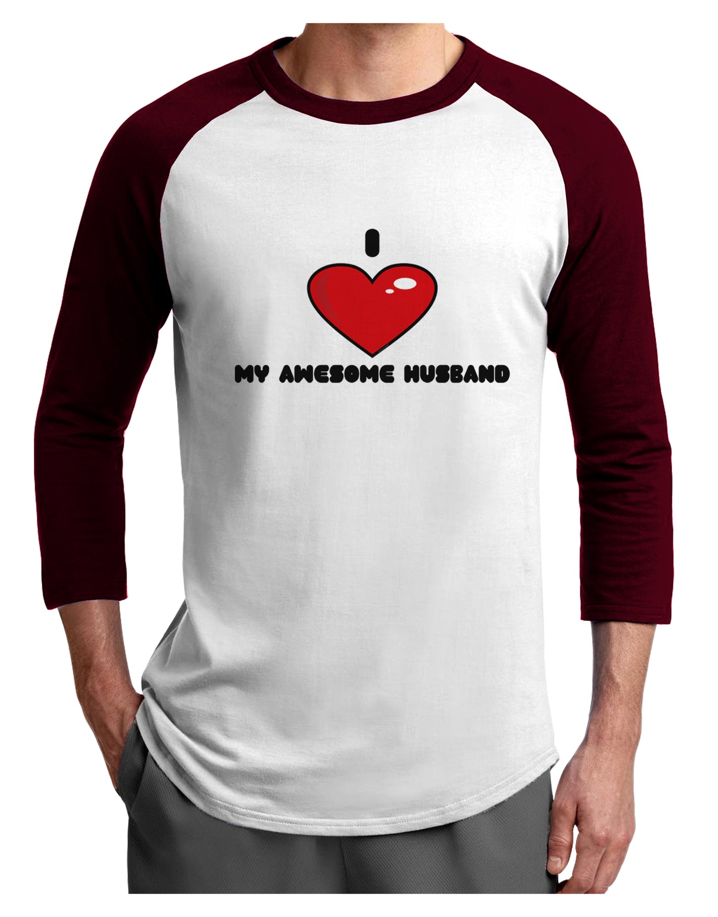 I Heart My Awesome Husband Adult Raglan Shirt by TooLoud-TooLoud-White-Cardinal-X-Small-Davson Sales