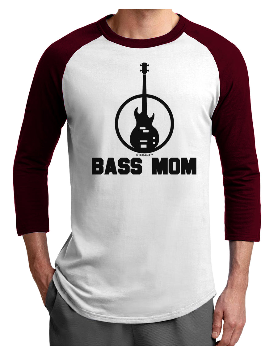 Bass Mom - Mother's Day Design Adult Raglan Shirt-TooLoud-White-Black-X-Small-Davson Sales